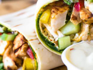 Chicken Shish Kebab Wrap with Basil Aioli Chicken Shish Kebab Wrap with Basil Aioli