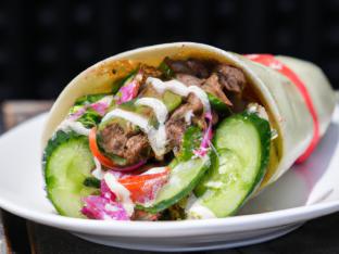 Lamb Shish Kebeb Wrap with Tzatziki Lamb Shish Kebeb Wrap with Tzatziki