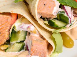 Salmon Wrap with Basil Aioli Salmon Wrap with Basil Aioli