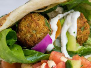 Falafel Wrap with Basil Aioli Falafel Wrap with Basil Aioli