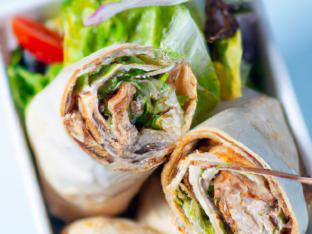 Chicken Gyro Wrap and House Salad Chicken Gyro Wrap and House Salad