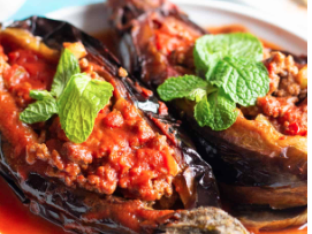 Stuffed Eggplant Plate with Rice Stuffed Eggplant Plate with Rice