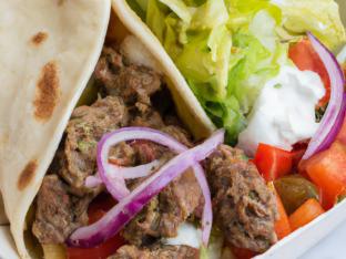 Kofte Gyro Wrap and Greek Salad Kofte Gyro Wrap and Greek Salad