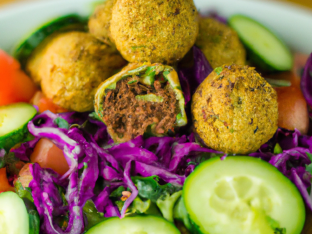 Individual House Salad with Falafel Individual House Salad with Falafel
