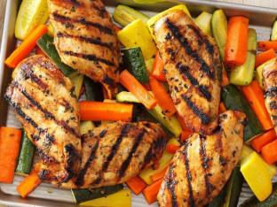 Grilled Chicken over Grilled Veggies Grilled Chicken over Grilled Veggies