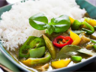 Vegetable Green Curry with Rice Vegetable Green Curry with Rice