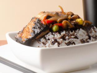 Fish with Black Bean Sauce with Vegetable Fried Rice Fish with Black Bean Sauce with Vegetable Fried Rice