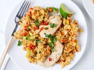 Assorted Vegetable Fish with Vegetable Fried Rice Assorted Vegetable Fish with Vegetable Fried Rice