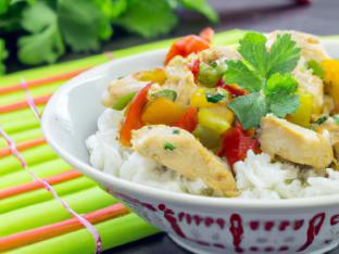 Assorted Vegetable Chicken with White Rice Assorted Vegetable Chicken with White Rice