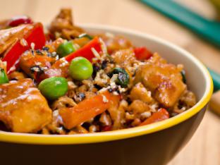 Kung Pao Chicken with Vegetable Fried Rice Kung Pao Chicken with Vegetable Fried Rice