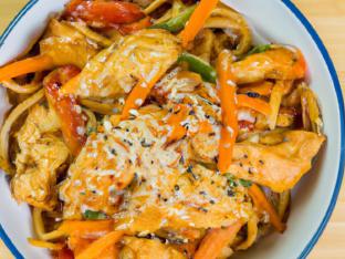 Sesame Chicken with Vegetable Chow Mein Sesame Chicken with Vegetable Chow Mein