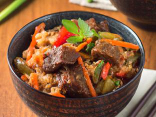 Mongolian Beef with Vegetable Fried Rice Mongolian Beef with Vegetable Fried Rice