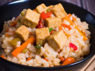 Hot and Spicy Tofu with Vegetable Fried Rice Hot and Spicy Tofu with Vegetable Fried Rice