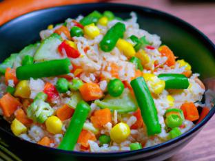 Vegetarian Delight with Vegetable Fried Rice Vegetarian Delight with Vegetable Fried Rice