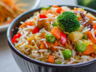 Kung Pao Vegetables with Vegetable Fried Rice Kung Pao Vegetables with Vegetable Fried Rice
