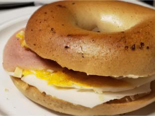 Ham Egg and Cheese Bagel