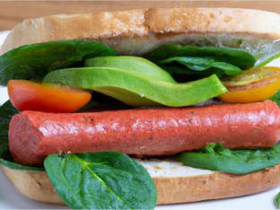 Veggie Sausage Garden Sandwich on Wheat Bread