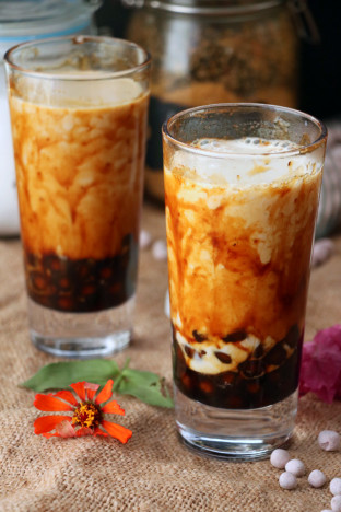 Brown Sugar Milk Tea with Original (Chewy) Boba Brown Sugar Milk Tea with Original (Chewy) Boba