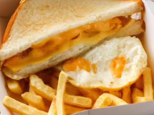 Egg and Cheese on a Roll with Home Fries Egg and Cheese on a Roll with Home Fries