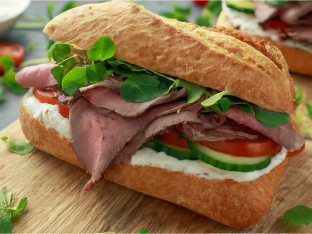 Creative Slow Roasted Rare Roast Beef Sandwich