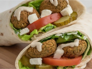 Falafel Wrap with Feta Cheese Falafel Wrap with Feta Cheese