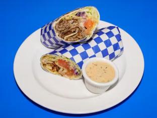 Greek Pita Wrap with Fries Greek Pita Wrap with Fries