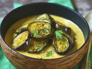 Roasted Eggplant in Coconut Sauce
