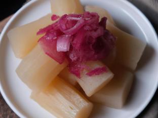 Yuca with Pickled Red Onions