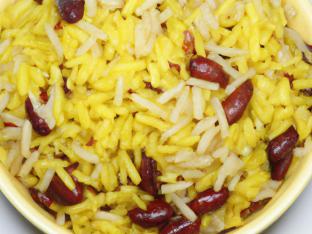 Yellow Rice Mixed with Pinto Beans