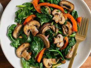Spinach Mushroom Veggie Stir Fry