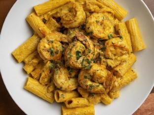Curried Coconut Shrimp Rigatoni