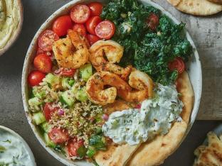Gyro Bowl with Mediterranean Shrimp Gyro Bowl with Mediterranean Shrimp