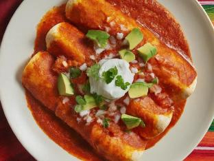 Chicken Tinga Enchiladas with Rojo Sauce Chicken Tinga Enchiladas with Rojo Sauce