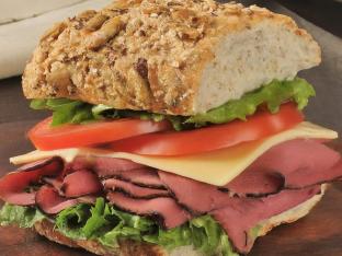 Pastrami and Gouda on Multi-Grain Bread