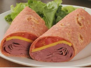 Pastrami and Gouda on Tomato Wrap
