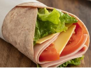 Ham and American Cheese on Tomato Wrap