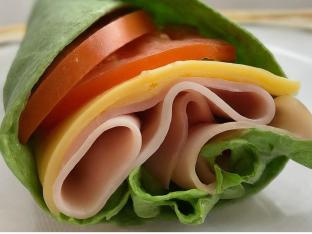 Smoked Ham and Gouda on Spinach Wrap