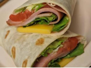 Smoked Ham and Gouda on Flour Wrap