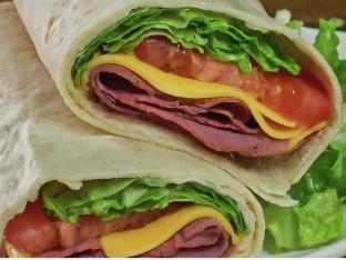 Pastrami and Gouda on Flour Wrap