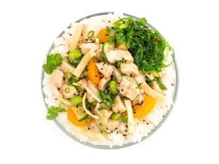 Regular Sweet Sesame Chicken over Salad