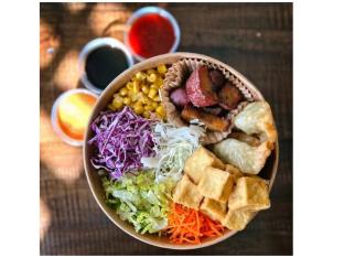 Tofu Bibimbap | White Rice | Corn Salad & Kimchi Tofu Bibimbap | White Rice | Corn Salad & Kimchi