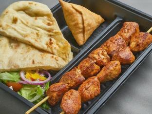 Kabob | Salad | Plain Naan and Samosa Kabob | Salad | Plain Naan and Samosa