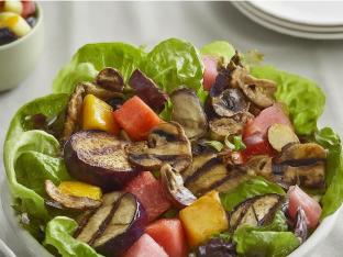 Grilled Mushroom & Eggplant Garden Salad | Fruit Cup