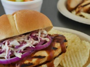 BBQ Chicken Sandwich Boxed Meal | Sea Salt Chips | Fruit Cup