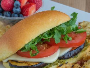 Grilled Eggplant Pesto Sandwich Boxed Meals | Sea Salt Chips | Fruit Cup