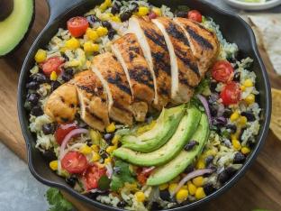 Grilled Chicken Burrito Bowl | Black Beans