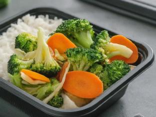 Steamed Rice with Steamed Mix Veggies Boxed Meal Steamed Rice with Steamed Mix Veggies Boxed Meal