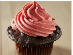 Chocolate Cupcake with Strawberry Frosting