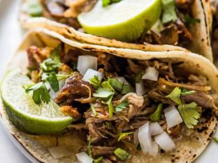 Carnitas Tacos on Flour Tortillas Boxed Carnitas Tacos on Flour Tortillas Boxed