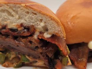 BBQ Bacon Philly Cheesesteak BBQ Bacon Philly Cheesesteak